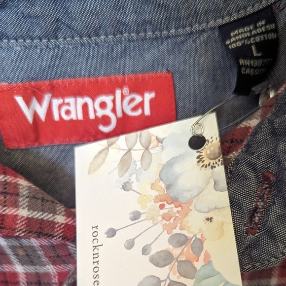 Free Bird Upcycled Handcrafted Dip Dye Bleach Flannel Shirt - Picture 9 of 13